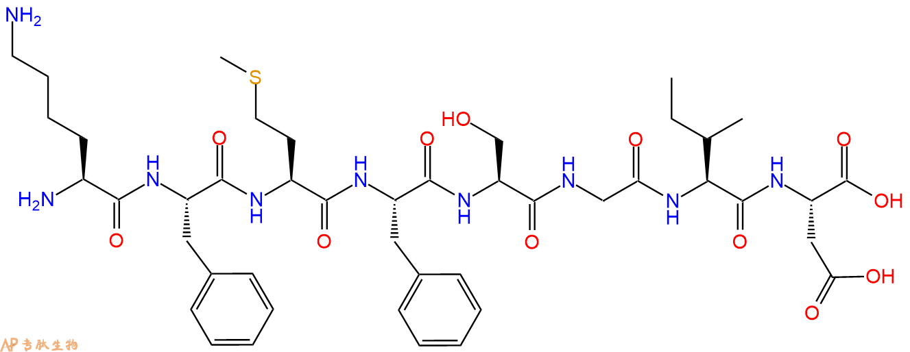 多肽KFMFSGID的參數(shù)和合成路線|三字母為L(zhǎng)ys-Phe-Met-Phe-Ser-Gly-Ile