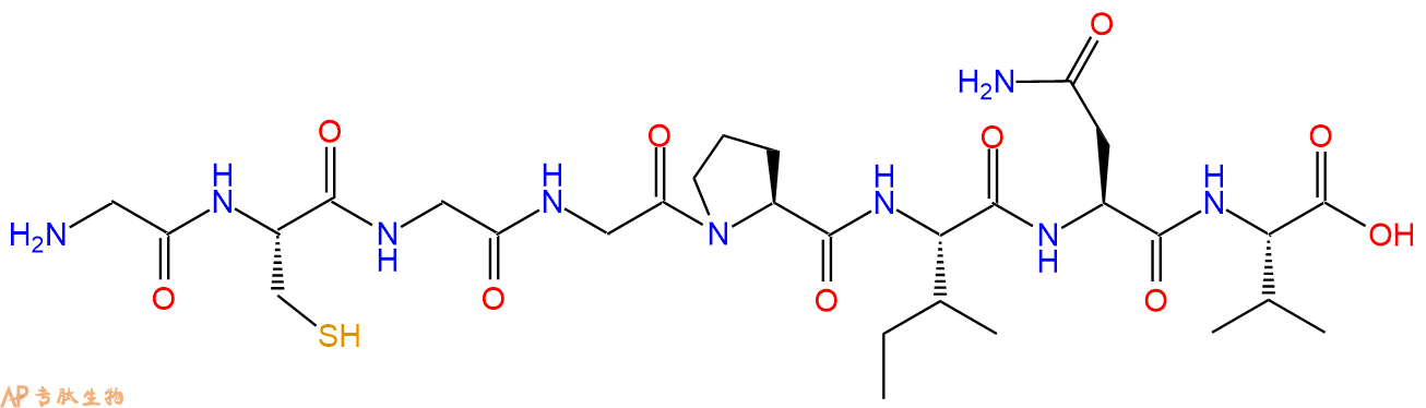 多肽GCGGPINV的參數(shù)和合成路線|三字母為Gly-Cys-Gly-Gly-Pro-Ile-Asn