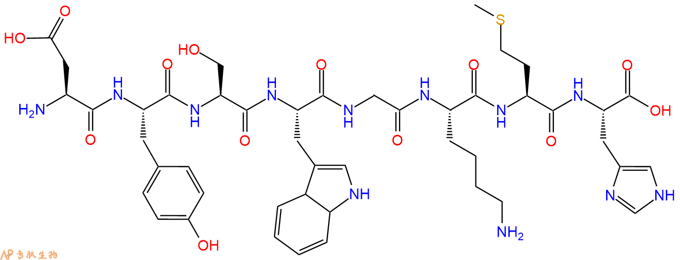 多肽DYSWGKMH的參數(shù)和合成路線|三字母為Asp-Tyr-Ser-Trp-Gly-Lys-Met