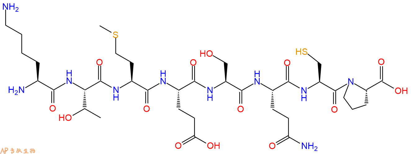 多肽KTMESQCP的參數(shù)和合成路線|三字母為Lys-Thr-Met-Glu-Ser-Gln-Cys