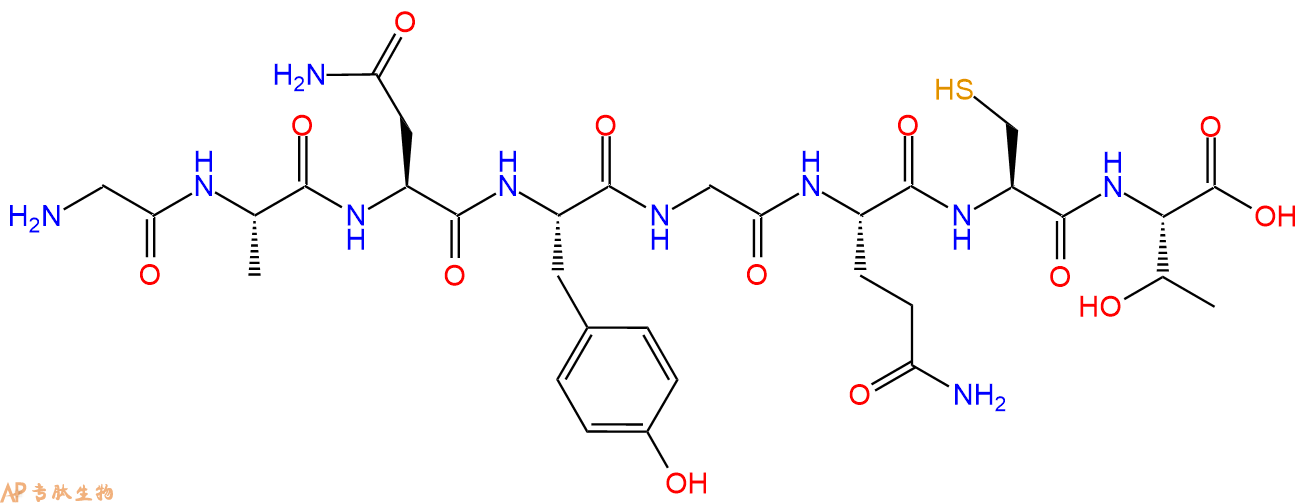多肽GANYGQCT的參數(shù)和合成路線|三字母為Gly-Ala-Asn-Tyr-Gly-Gln-Cys