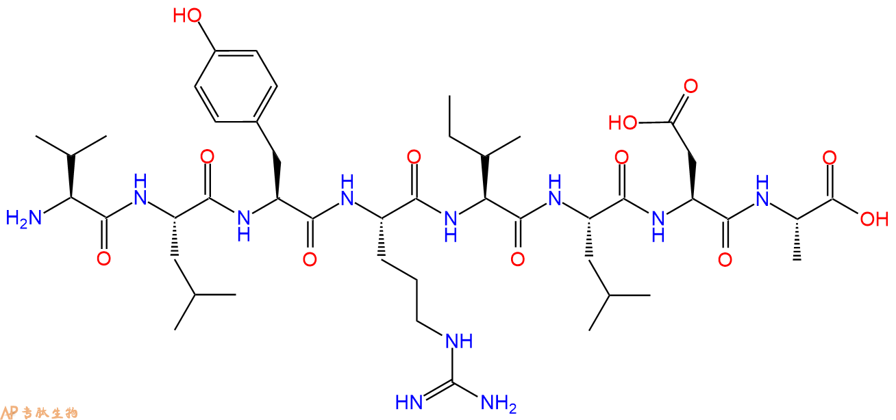 多肽VLYRILDA的參數(shù)和合成路線|三字母為Val-Leu-Tyr-Arg-Ile-Leu-Asp