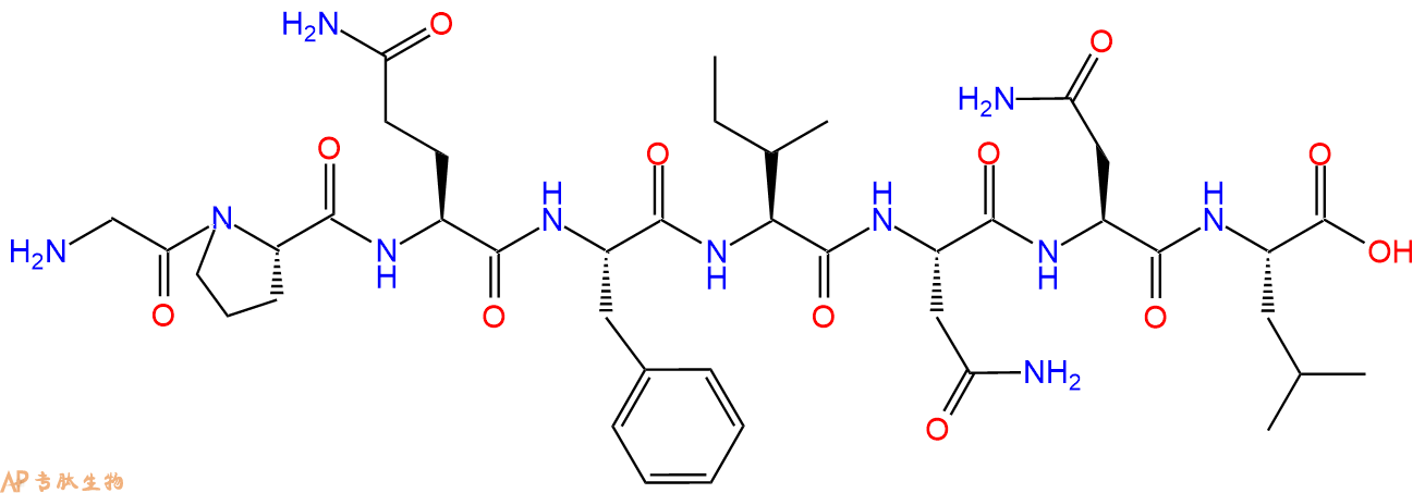 多肽GPQFINNL的參數(shù)和合成路線|三字母為Gly-Pro-Gln-Phe-Ile-Asn-Asn