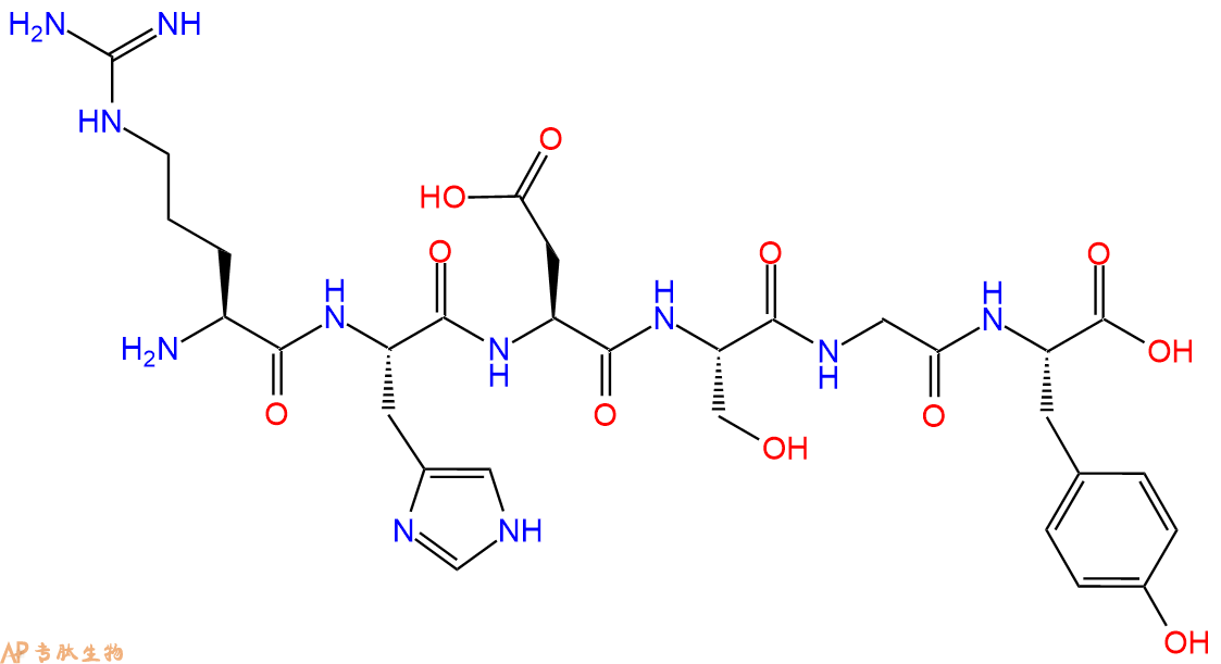 多肽RHDSGY的參數和合成路線|三字母為Arg-His-Asp-Ser-Gly-Tyr|專肽生物產