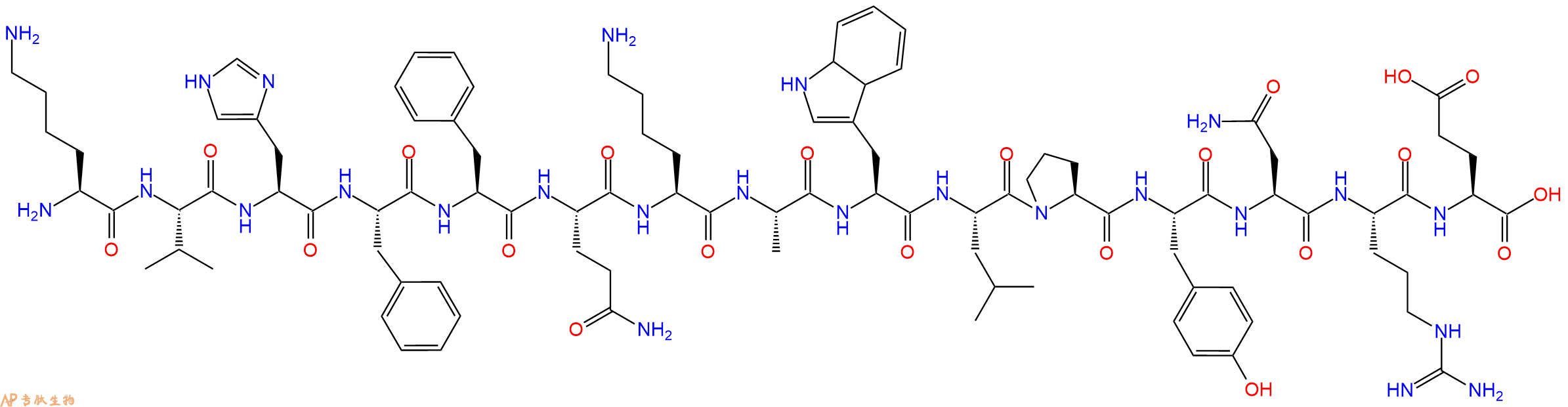 多肽KVHFFQKAWLPYNRE的參數(shù)和合成路線|三字母為Lys-Val-His-Phe-Phe-