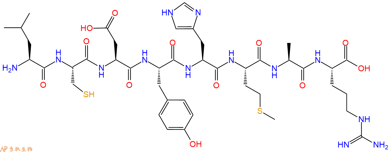 多肽LCDYHMAR的參數(shù)和合成路線|三字母為Leu-Cys-Asp-Tyr-His-Met-Ala