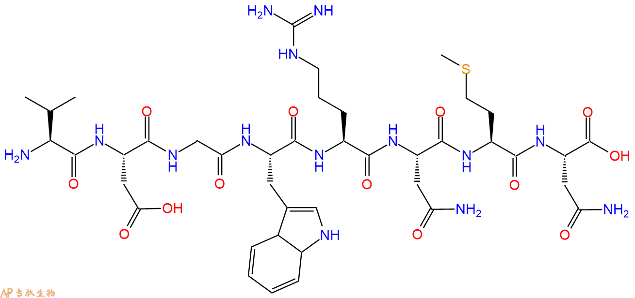 多肽VDGWRNMN的參數(shù)和合成路線|三字母為Val-Asp-Gly-Trp-Arg-Asn-Met