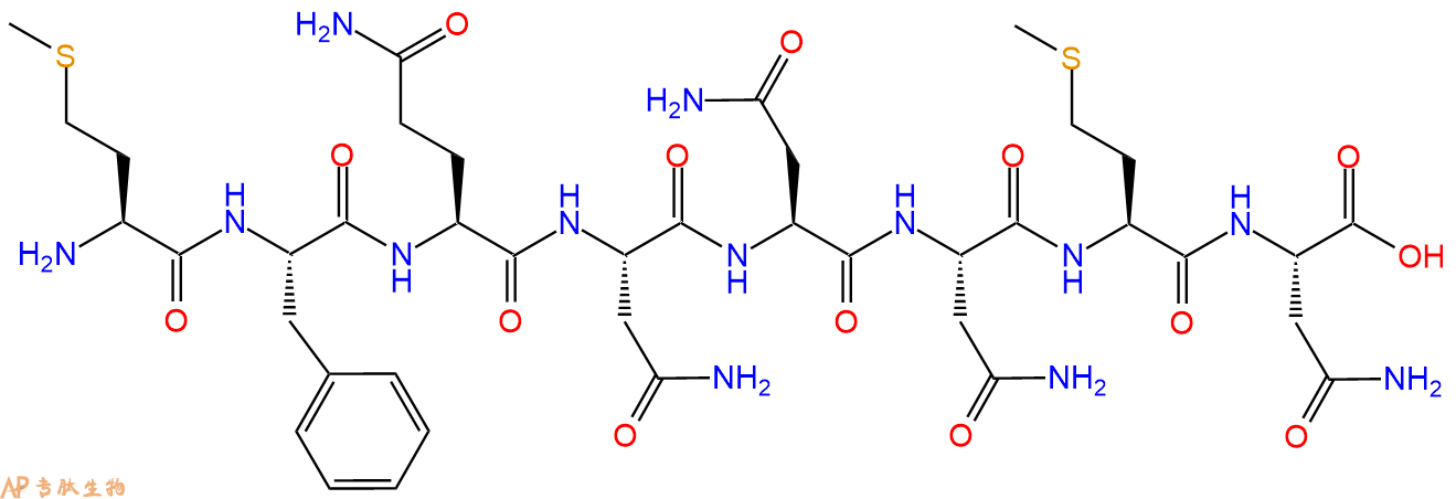 多肽MFQNNNMN的參數(shù)和合成路線|三字母為Met-Phe-Gln-Asn-Asn-Asn-Met