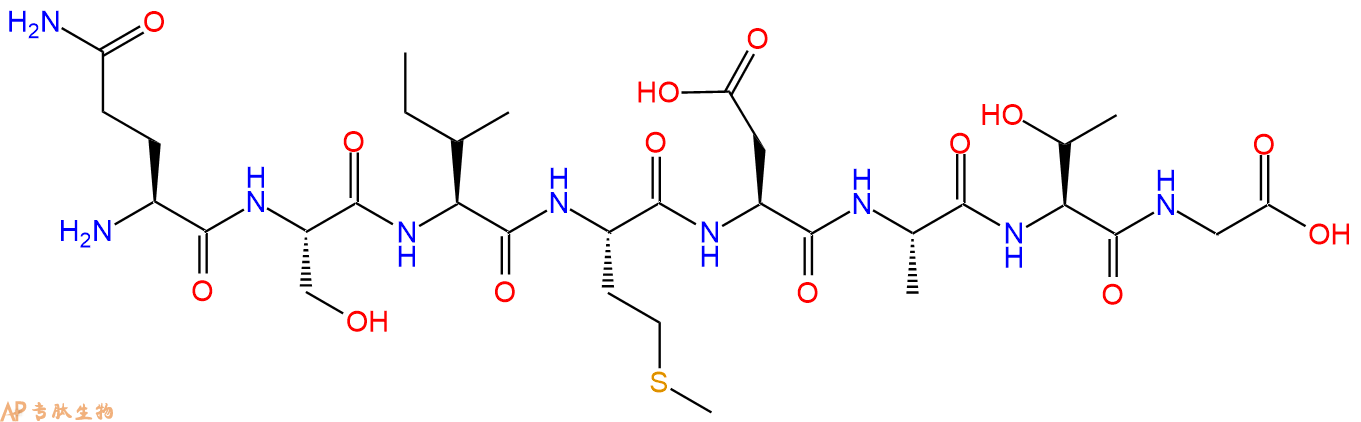多肽QSIMDATG的參數(shù)和合成路線|三字母為Gln-Ser-Ile-Met-Asp-Ala-Thr