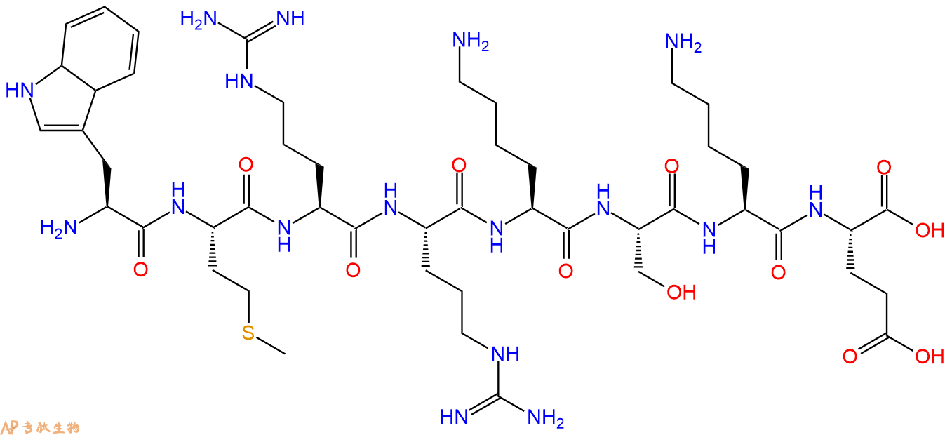 多肽WMRRKSKE的參數(shù)和合成路線|三字母為Trp-Met-Arg-Arg-Lys-Ser-Lys