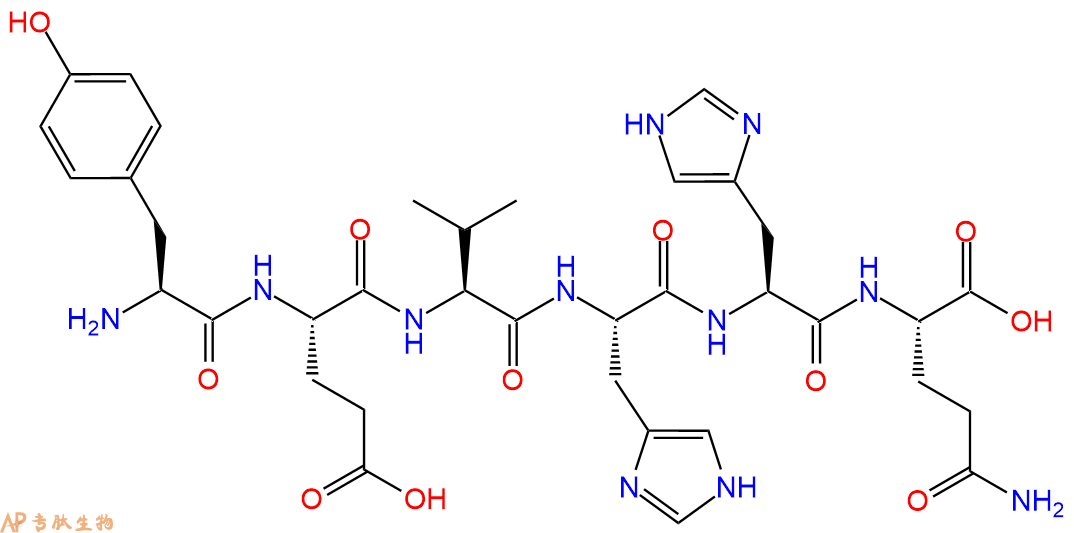 多肽YEVHHQ的參數和合成路線|三字母為Tyr-Glu-Val-His-His-Gln|專肽生物產