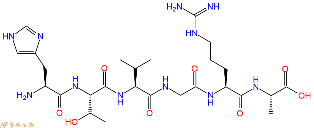 多肽HTVGRA的參數和合成路線|三字母為His-Thr-Val-Gly-Arg-Ala|專肽生物產