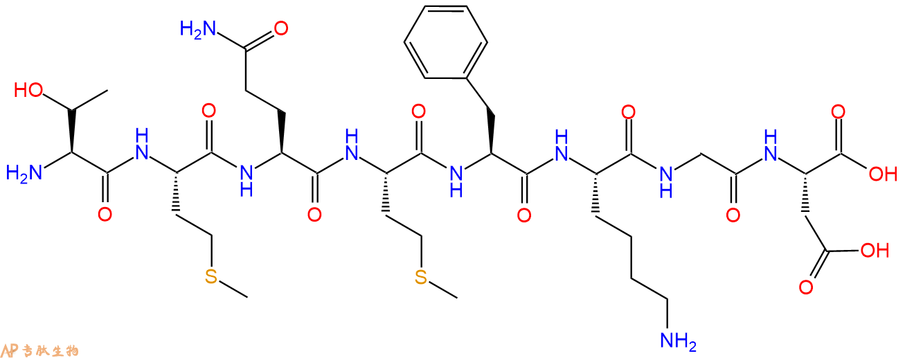 多肽TMQMFKGD的參數(shù)和合成路線|三字母為Thr-Met-Gln-Met-Phe-Lys-Gly