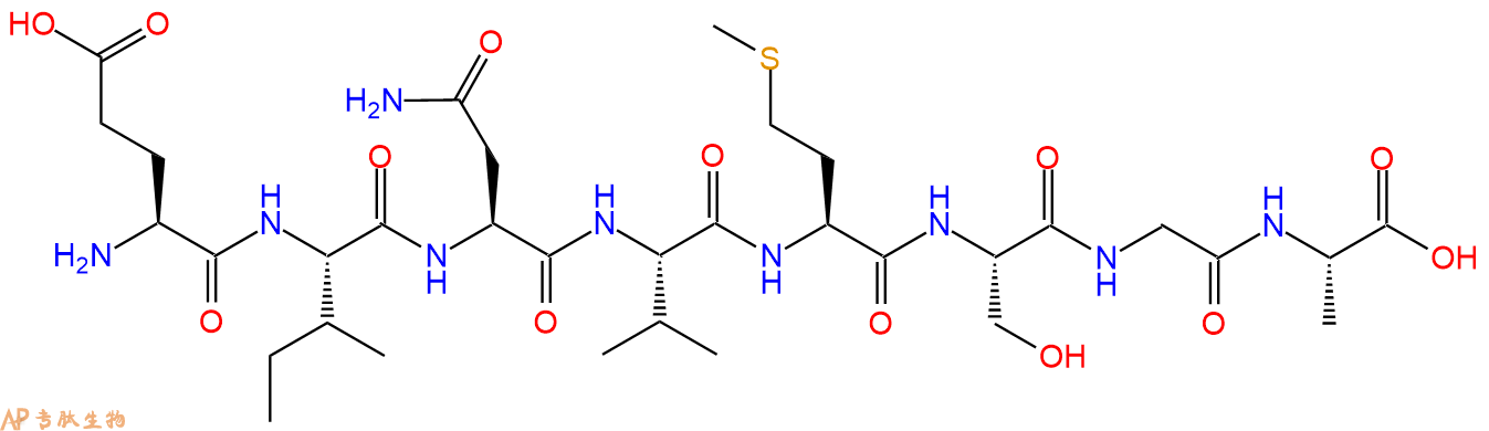多肽EINVMSGA的參數(shù)和合成路線|三字母為Glu-Ile-Asn-Val-Met-Ser-Gly
