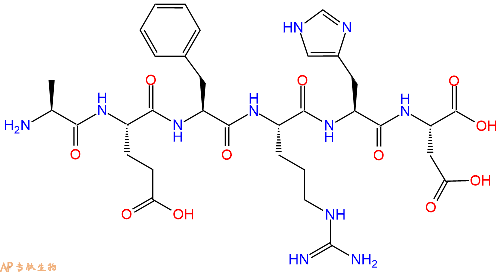 多肽AEFRHD的參數(shù)和合成路線|三字母為Ala-Glu-Phe-Arg-His-Asp|專肽生物產(chǎn)