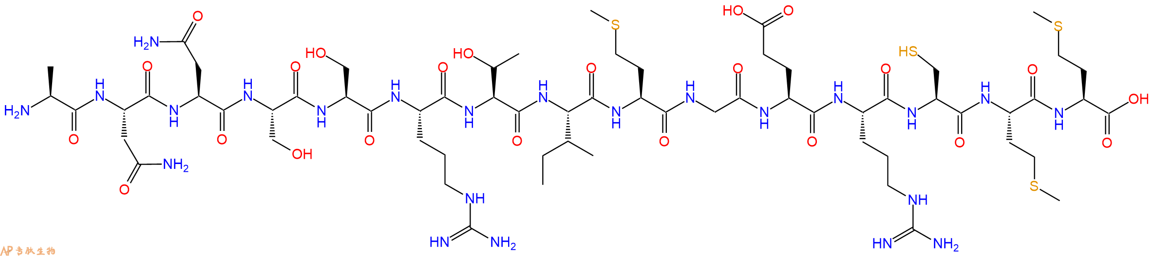 多肽ANNSSRTIMGERCMM的參數(shù)和合成路線|三字母為Ala-Asn-Asn-Ser-Ser-