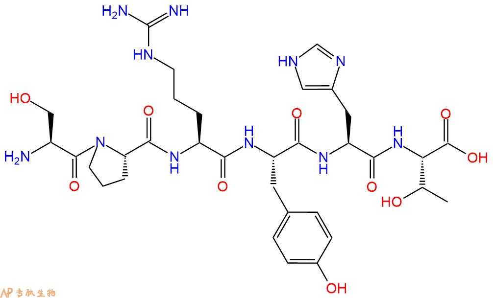 多肽SPRYHT的參數和合成路線|三字母為Ser-Pro-Arg-Tyr-His-Thr|專肽生物產