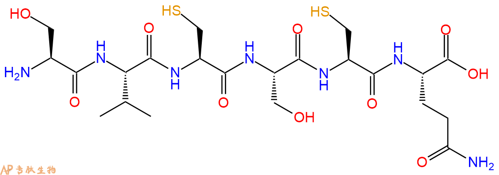 多肽SVCSCQ的參數(shù)和合成路線|三字母為Ser-Val-Cys-Ser-Cys-Gln|專肽生物產(chǎn)