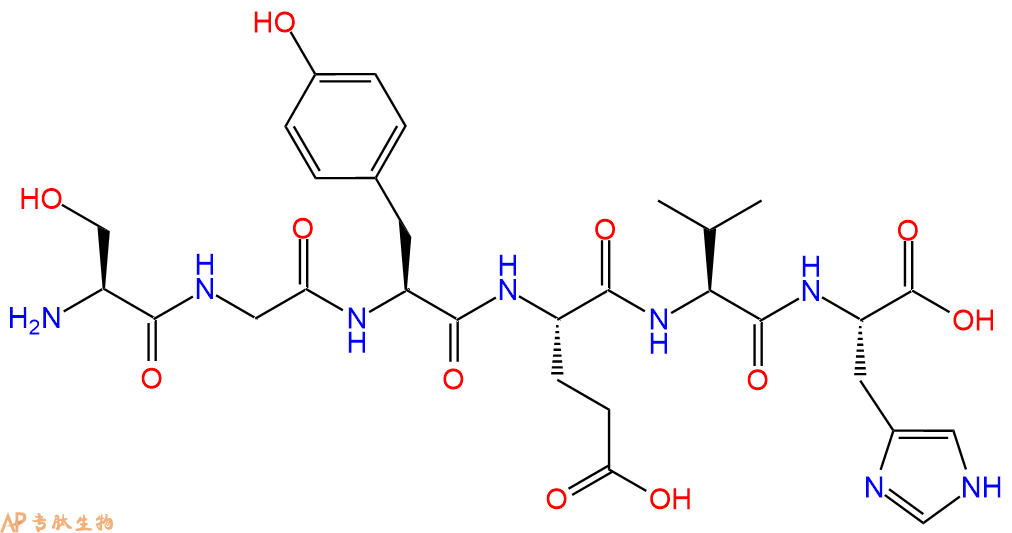 多肽SGYEVH的參數和合成路線|三字母為Ser-Gly-Tyr-Glu-Val-His|專肽生物產