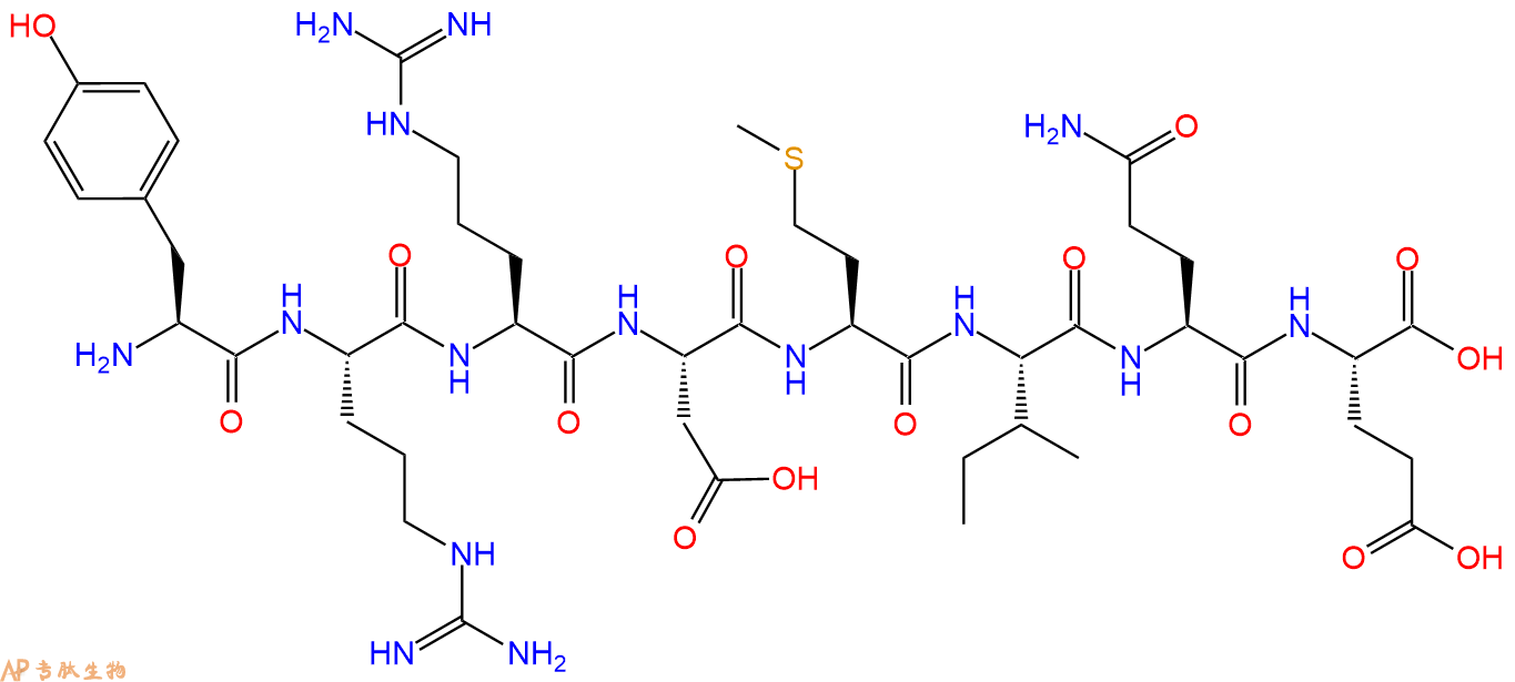 多肽YRRDMIQE的參數(shù)和合成路線|三字母為Tyr-Arg-Arg-Asp-Met-Ile-Gln