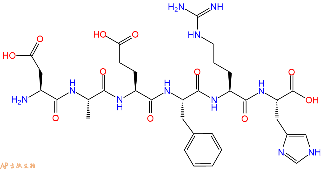 多肽DAEFRH的參數(shù)和合成路線|三字母為Asp-Ala-Glu-Phe-Arg-His|專肽生物產(chǎn)