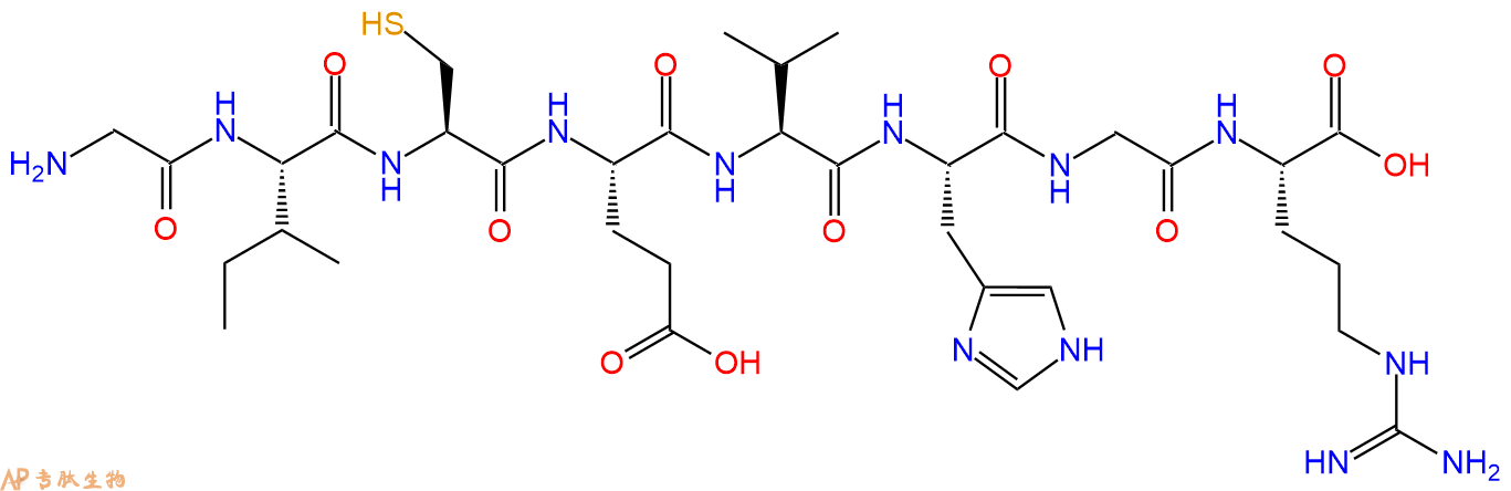 多肽GICEVHGR的參數(shù)和合成路線|三字母為Gly-Ile-Cys-Glu-Val-His-Gly