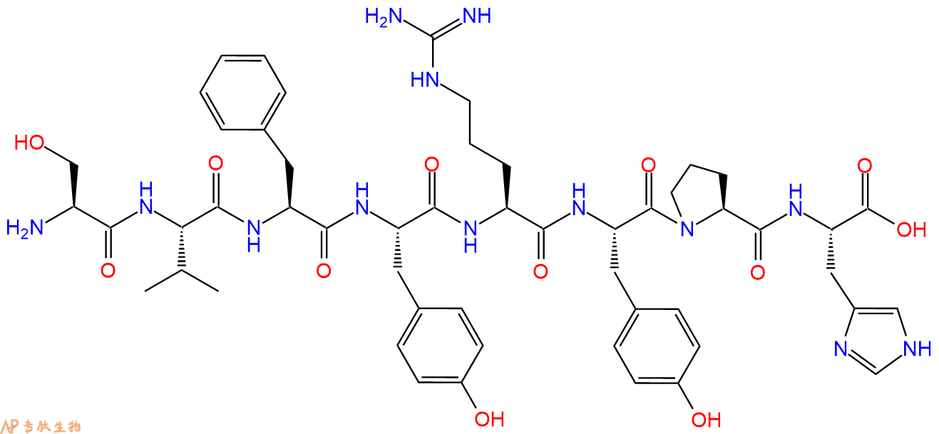 多肽SVFYRYPH的參數(shù)和合成路線|三字母為Ser-Val-Phe-Tyr-Arg-Tyr-Pro