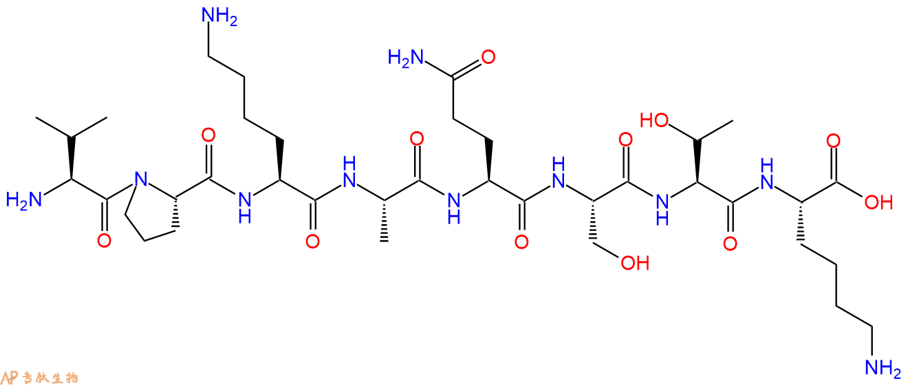 多肽VPKAQSTK的參數(shù)和合成路線|三字母為Val-Pro-Lys-Ala-Gln-Ser-Thr