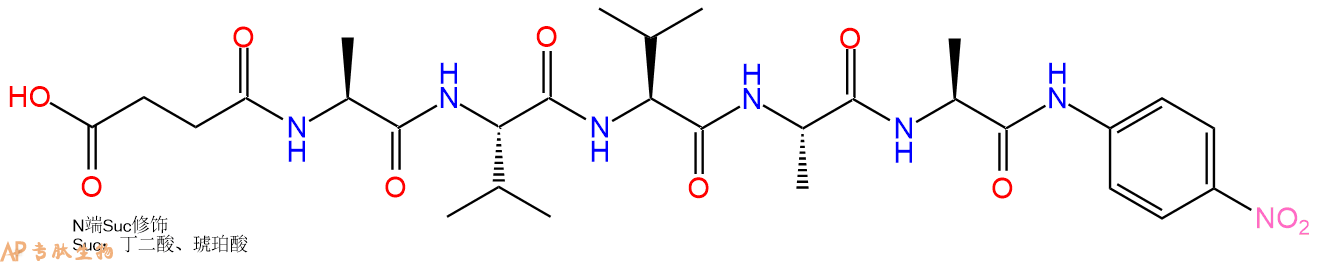 專肽生物產(chǎn)品五肽Suc-Ala-Val-Val-Ala-Ala-對(duì)硝基苯胺115700-59-9