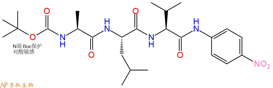專肽生物產(chǎn)品三肽Boc-Ala-Leu-Val-對硝基苯胺85705-20-0