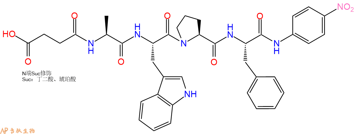 專肽生物產(chǎn)品四肽Suc-Ala-Trp-Pro-Phe-對硝基苯胺128822-32-2