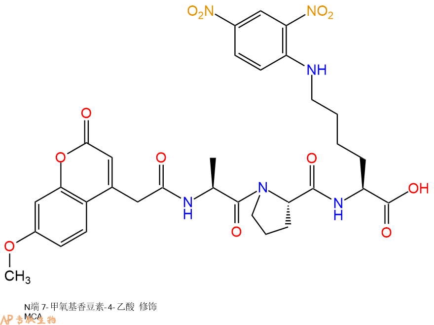 專肽生物產(chǎn)品血管緊張素I轉(zhuǎn)換酶（ACE，ACE2）底物 Mca-Ala-Pro-Lys(Dnp)305336-82-7