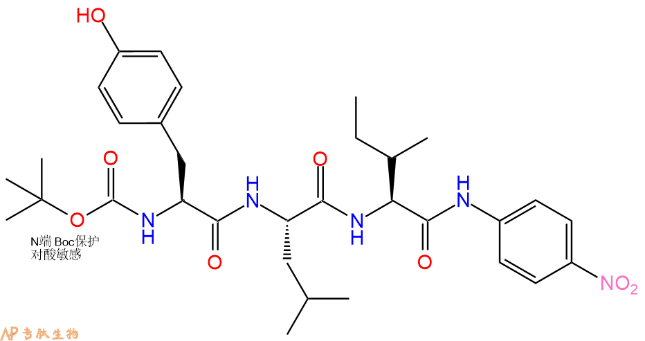 專肽生物產(chǎn)品三肽Boc-Tyr-Leu-Ile-對(duì)硝基苯胺85697-83-2