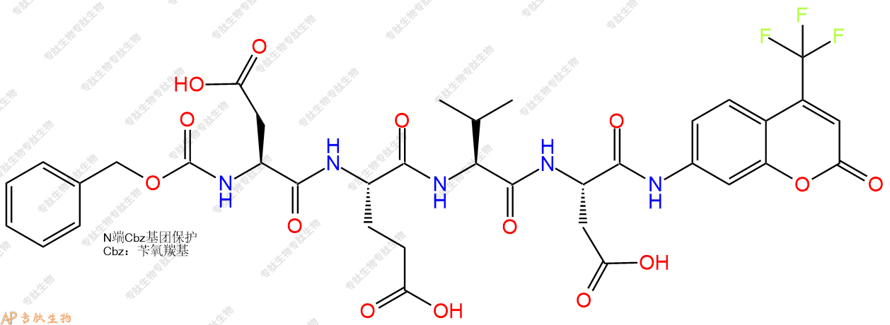 專肽生物產(chǎn)品AFC修飾多肽：Z-Asp-Glu-Val-Asp-7-氨基-4-三氟甲基香豆素1135416-11-3