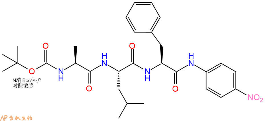 專肽生物產(chǎn)品三肽Boc-Ala-Leu-Phe-對硝基苯胺123068-61-1