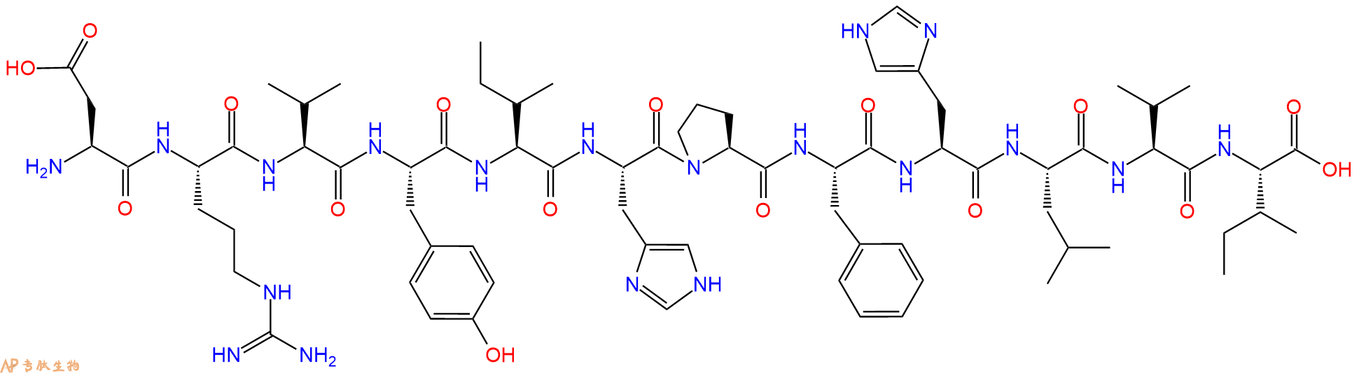 專肽生物產(chǎn)品血管緊張素Angiotensin (1-12) (human)136865-09-3