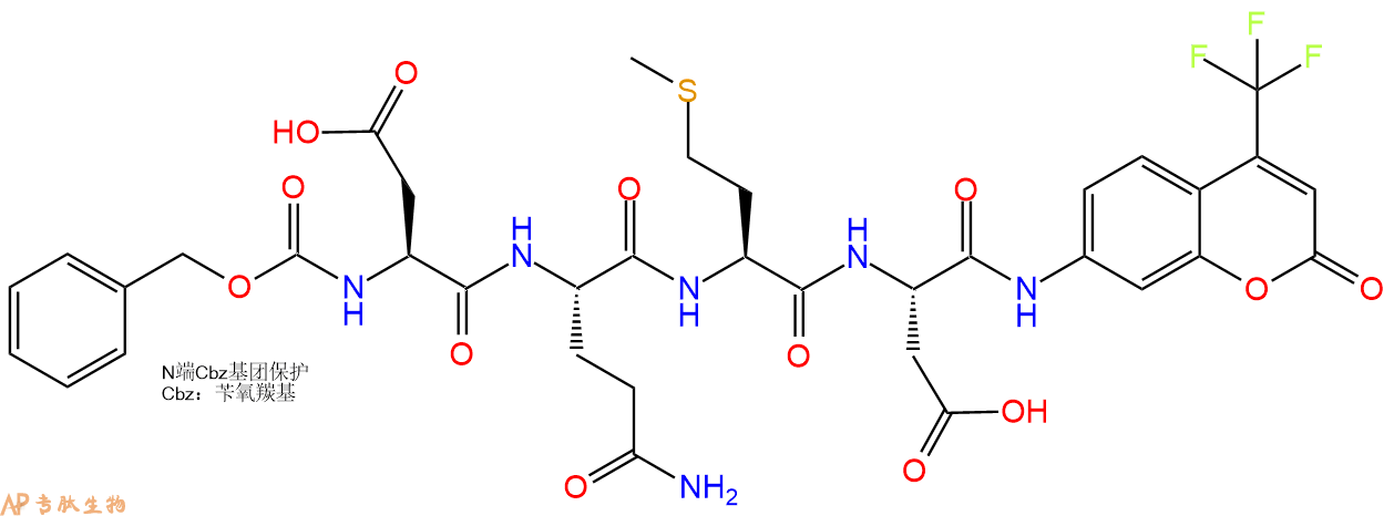 專肽生物產(chǎn)品四肽Z-Asp-Gln-Met-Asp-7-氨基-4-三氟甲基香豆素1926163-45-2