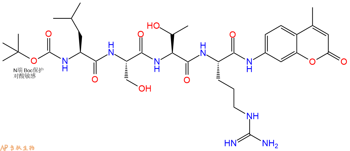 專(zhuān)肽生物產(chǎn)品蛋白酶體底物：Boc-Leu-Ser-Thr-Arg-7-氨基-4-甲基香豆素73554-93-5