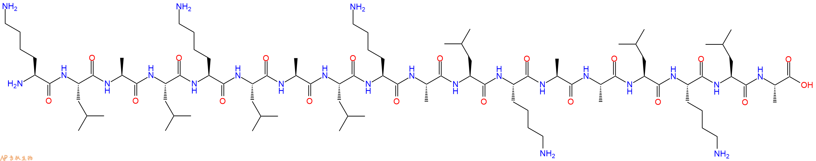 專肽生物產(chǎn)品細(xì)胞穿膜肽MAP、模型雙極性多肽、MAP (KLAL)
