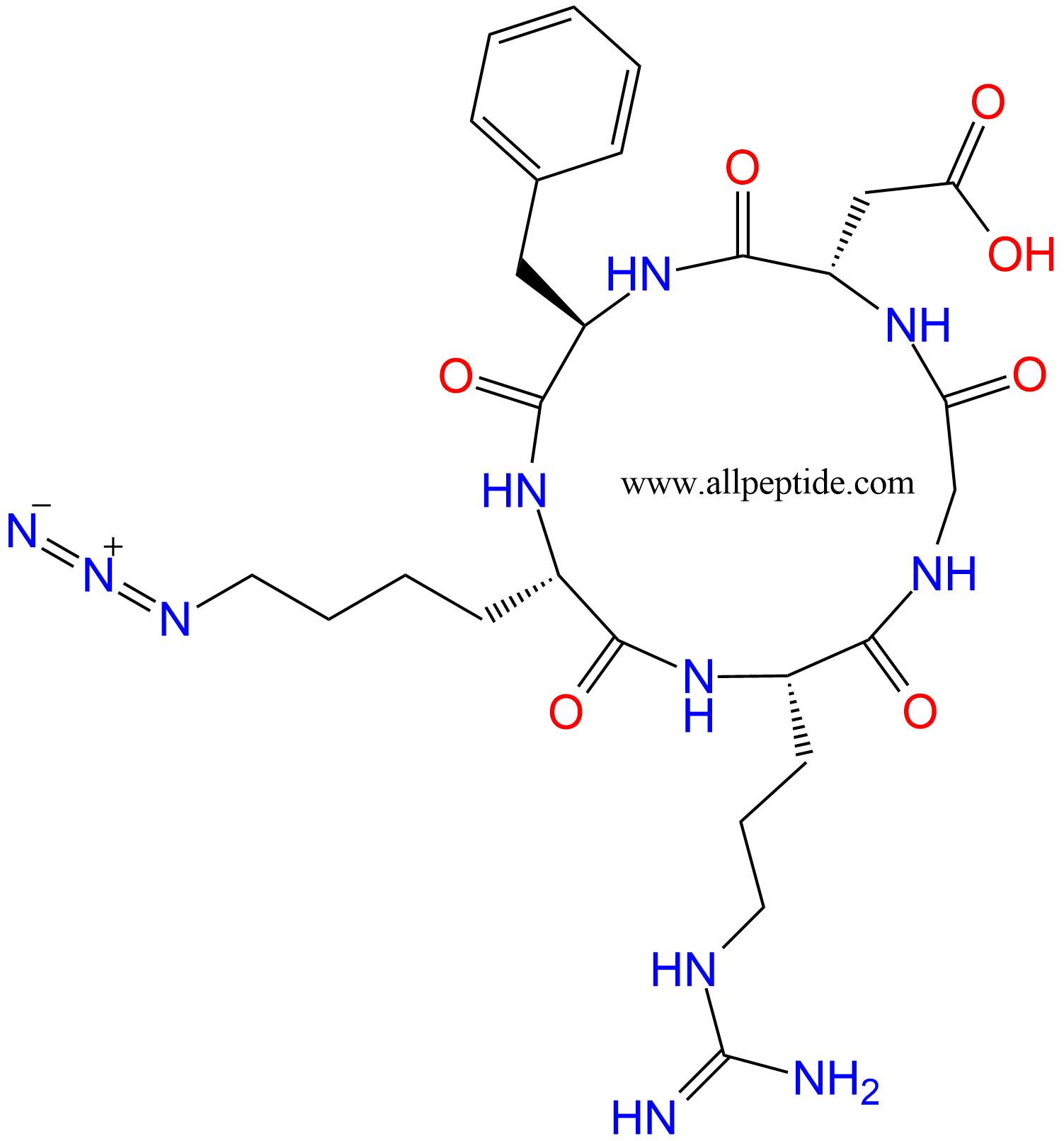 專肽生物產(chǎn)品c(RGD)環(huán)肽：cyclo{RGD-DPhe-Lys(N3)}、c{RGDfK(N3)}868845-09-4