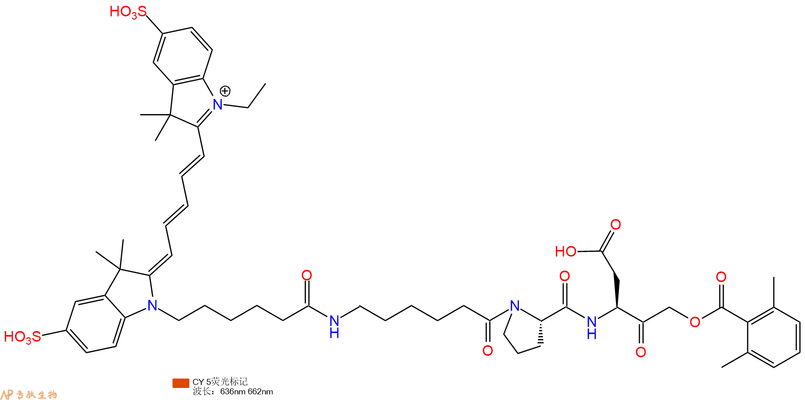 專肽生物產(chǎn)品三肽Cy5-Acp-Pro-Asp-AOMK