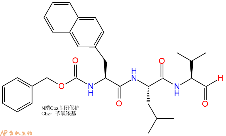 專肽生物產(chǎn)品Z-{3-(1-萘基)-L-丙氨酸}-Leu-Val-醛基化170589-73-8