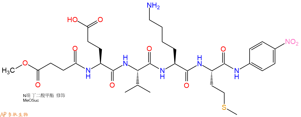 專肽生物產(chǎn)品標記肽MeOSuc-Glu-Val-Lys-Met-對硝基苯胺138486-85-8
