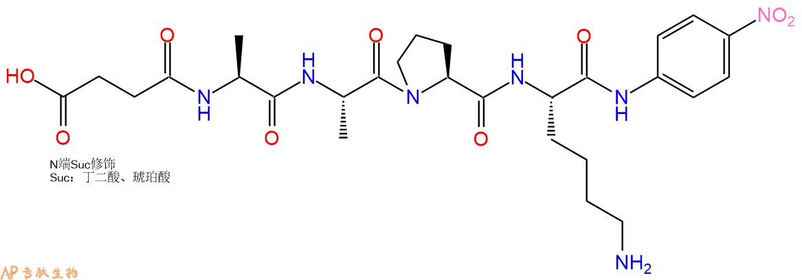 專肽生物產(chǎn)品四肽Suc-Ala-Ala-Pro-Lys-對硝基苯胺108929-39-1