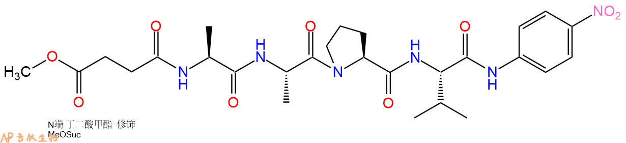 專肽生物產(chǎn)品四肽MeOSuc-Ala-Ala-Pro-Val-對硝基苯胺70967-90-7