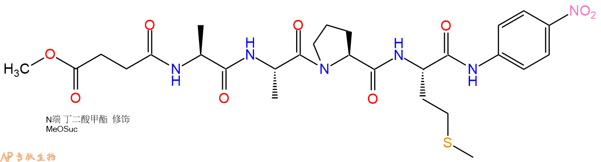 專肽生物產(chǎn)品標記肽MeOSuc-Ala-Ala-Pro-Met-對硝基苯胺70967-91-8