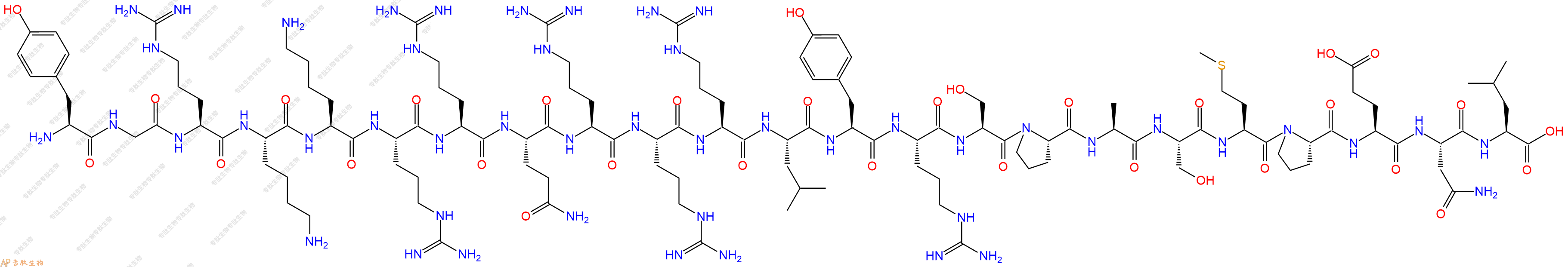 專肽生物產(chǎn)品二十三肽YGRKKRRQRRRLYRSPASMPENL2022956-42-7