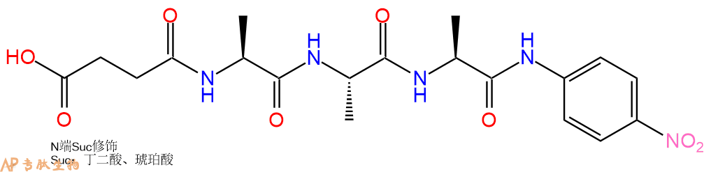 專肽生物產(chǎn)品Suc-丙氨酰-丙氨酰-丙氨酰-對硝基苯胺、Suc-Ala-Ala-Ala-pNA52299-14-6