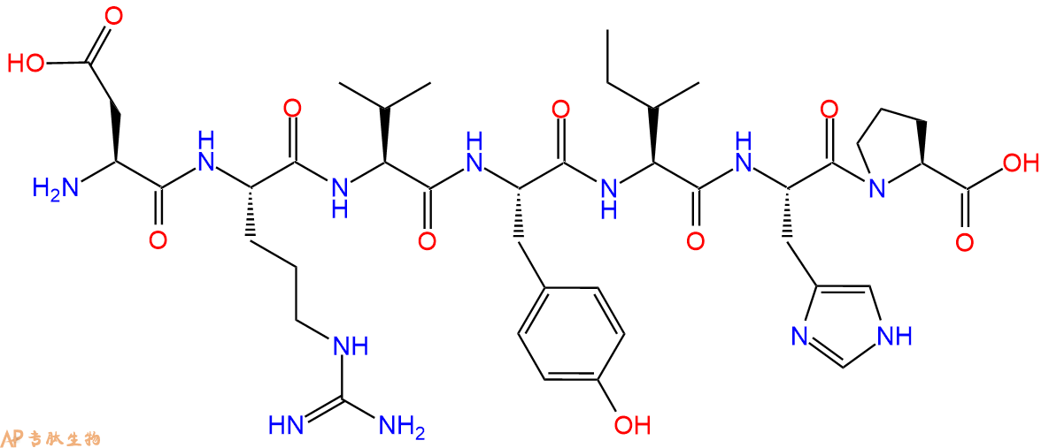 專肽生物產(chǎn)品血管緊張素 (1-7) Angiotensin (1-7) , Canine, Rat、Angiotensin I/II (1-7)51833-78-4