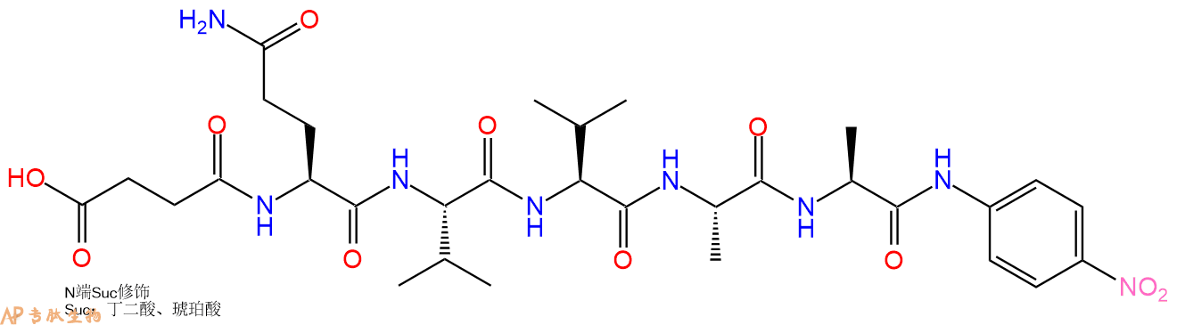 專肽生物產(chǎn)品五肽Suc-Gln-Val-Val-Ala-Ala-對(duì)硝基苯胺115700-57-7